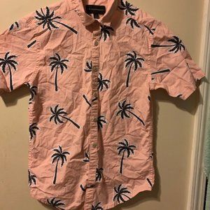 pink button down Hawaiian shirt